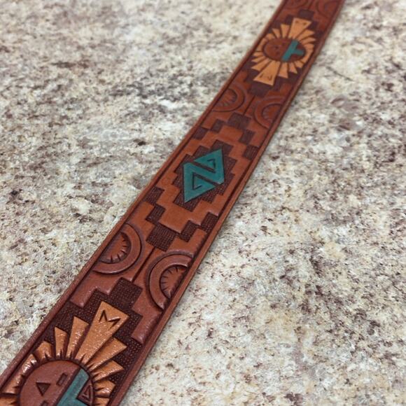 Chambers Phoenix 40 hand painted vintage tooled leather belt main image 10